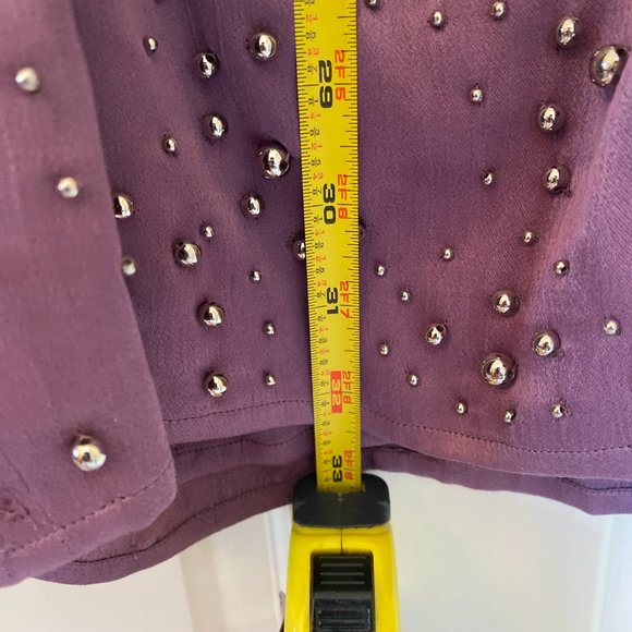 Rachel Comey Purple Halterneck Mini Dress W/ Silver Embellishments Sz XS/0 - Picture 11 of 11